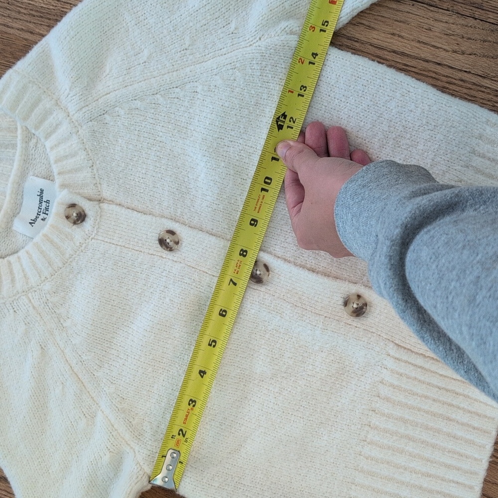 Abercrombie & Fitch Cream Button-Up Cardigan - Picture 6 of 6